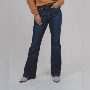 The Normal Brand Mid-Rise Flare Jeans Dark Indigo 27 NWT NEW